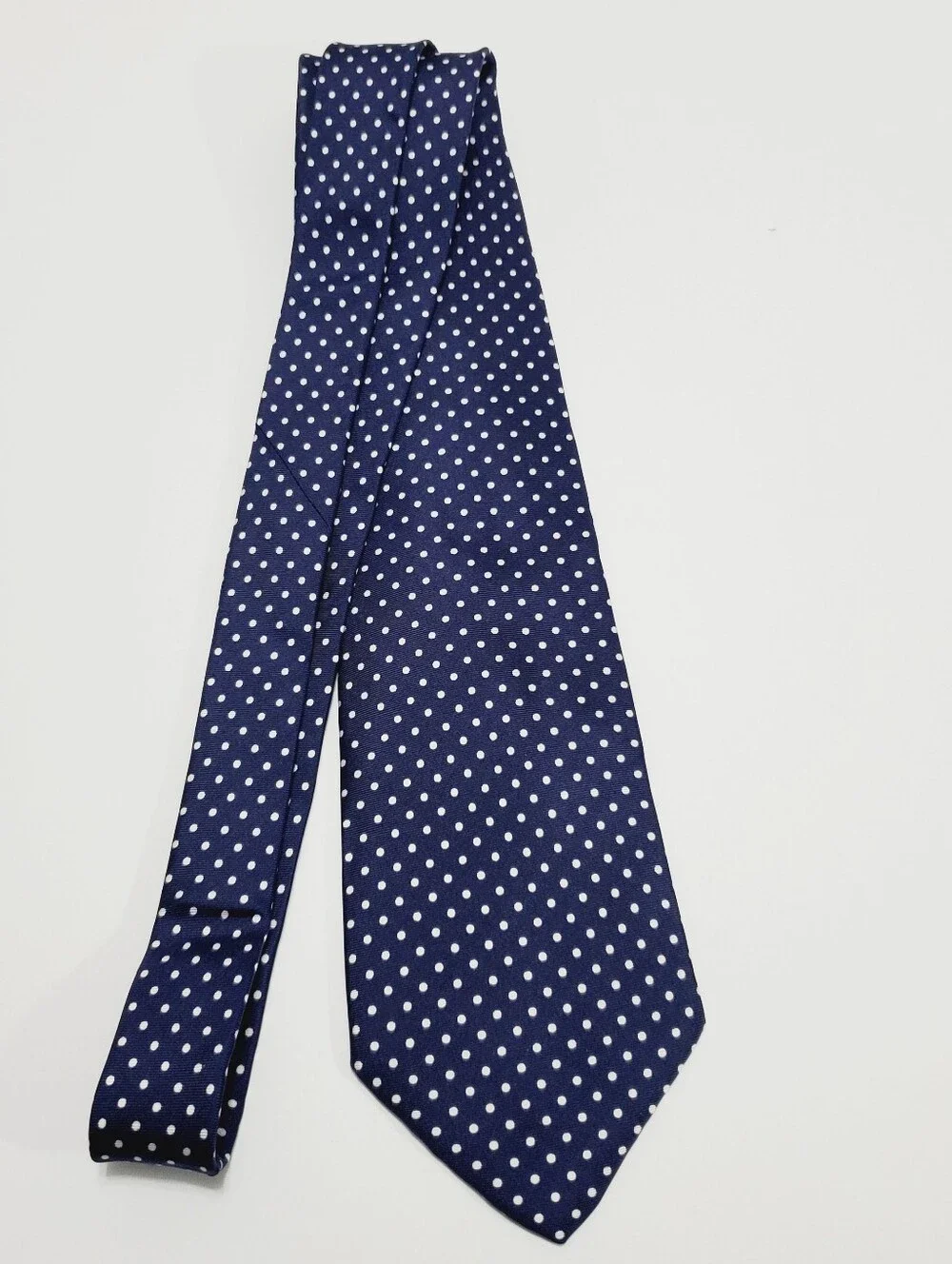 Brooks Brothers BSF Men's Silk Neck Tie Blue Polka Dot Pattern 57x3.75